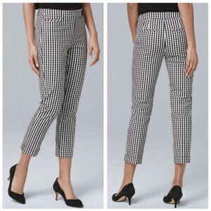 WHBM The Slim Crop Black & White Gingham Pant 14
